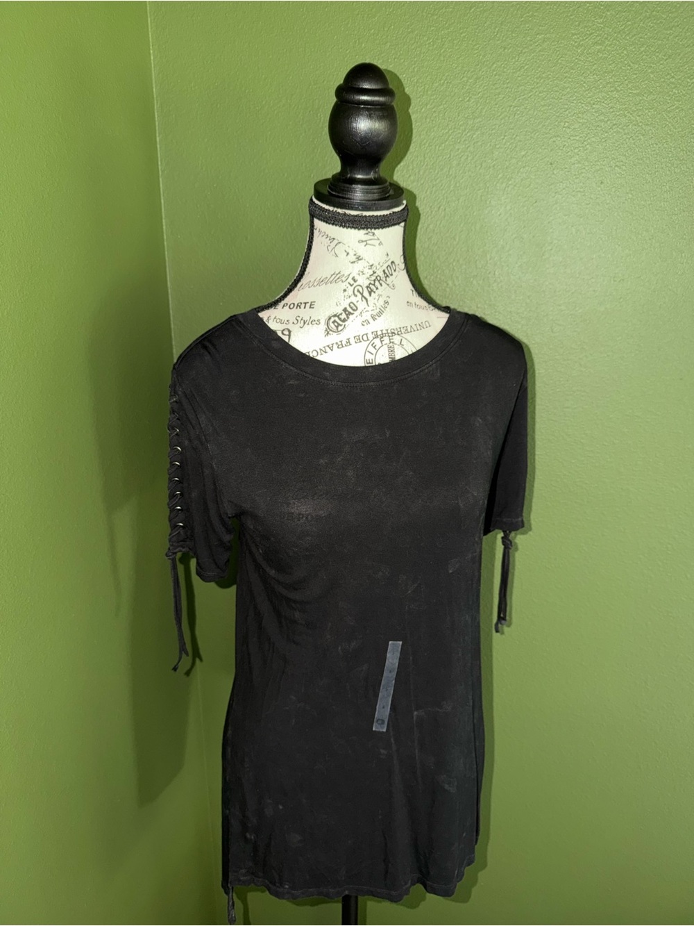 BNWT Fast & Furious by Affliction Black Short Sleeve Lace-Up Tee